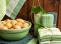 Preview: Solwang Reinigungstücher gestrickt, staubig grün