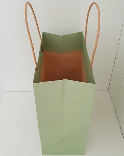 Papiertasche grün "Eine Kleinigkeit", 25 x 20 x 11cm