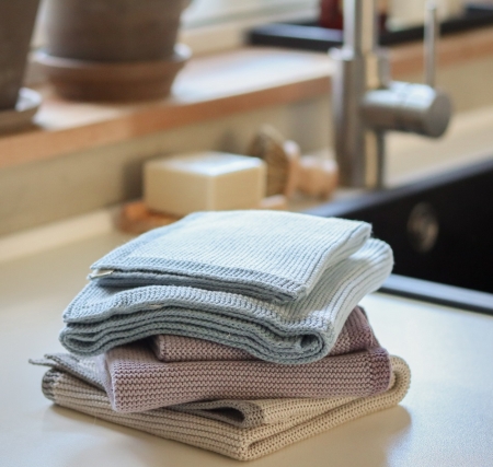 Solwang Frame Reinigungs- & Handtuch Set, gestrickt grau