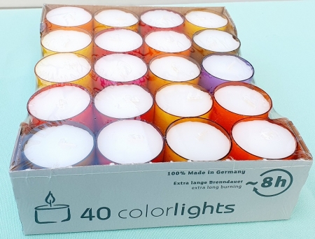 Colorlights Teelicht Winter, 40 Stück