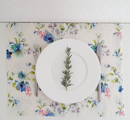 Leinen Tischset Kornblumen blau, 45 x 35 cm - Linen Tales