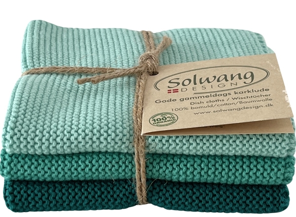 Solwang reinigungs tücher baumwolle helles türkisgrün